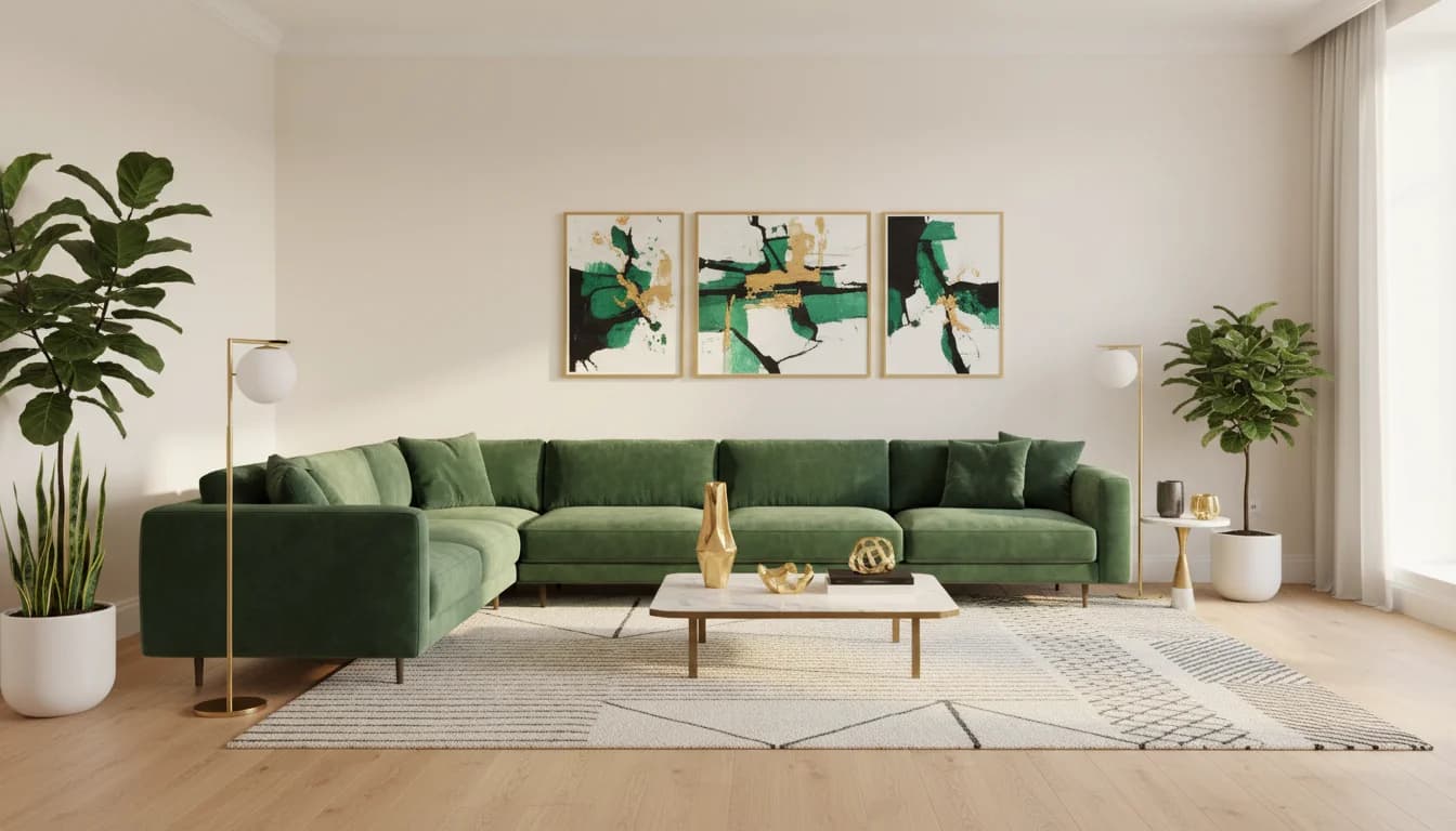 After using AI Decoration App - beautifully redesigned contemporary luxury living room